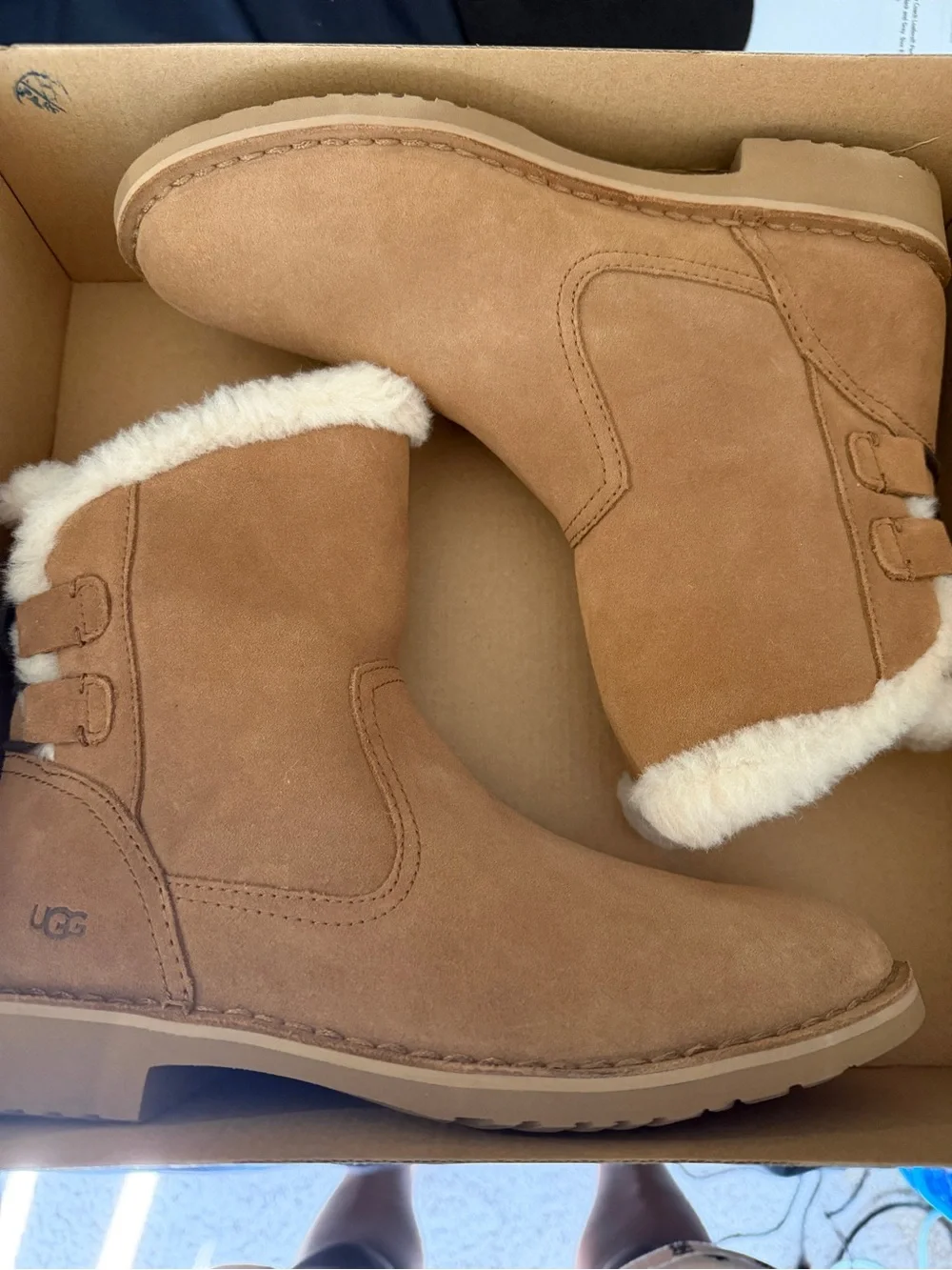 UGG Women's Chestnut Suede Shearling Ankle Boots